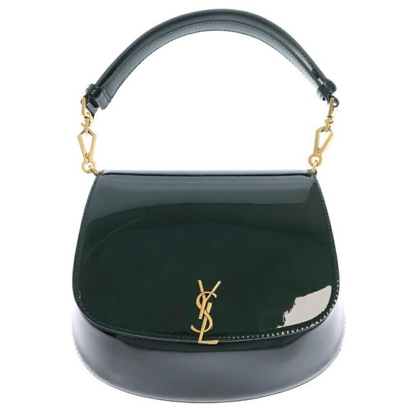 SAINT LAURENT PARIS Voltaire Shoulder Bag Green Patent - Picture 1 of 5
